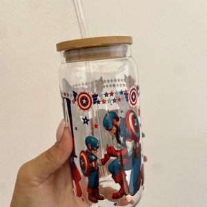 Alternative view of Taza de vidrio 550 ml CAPITÁN AMERICA