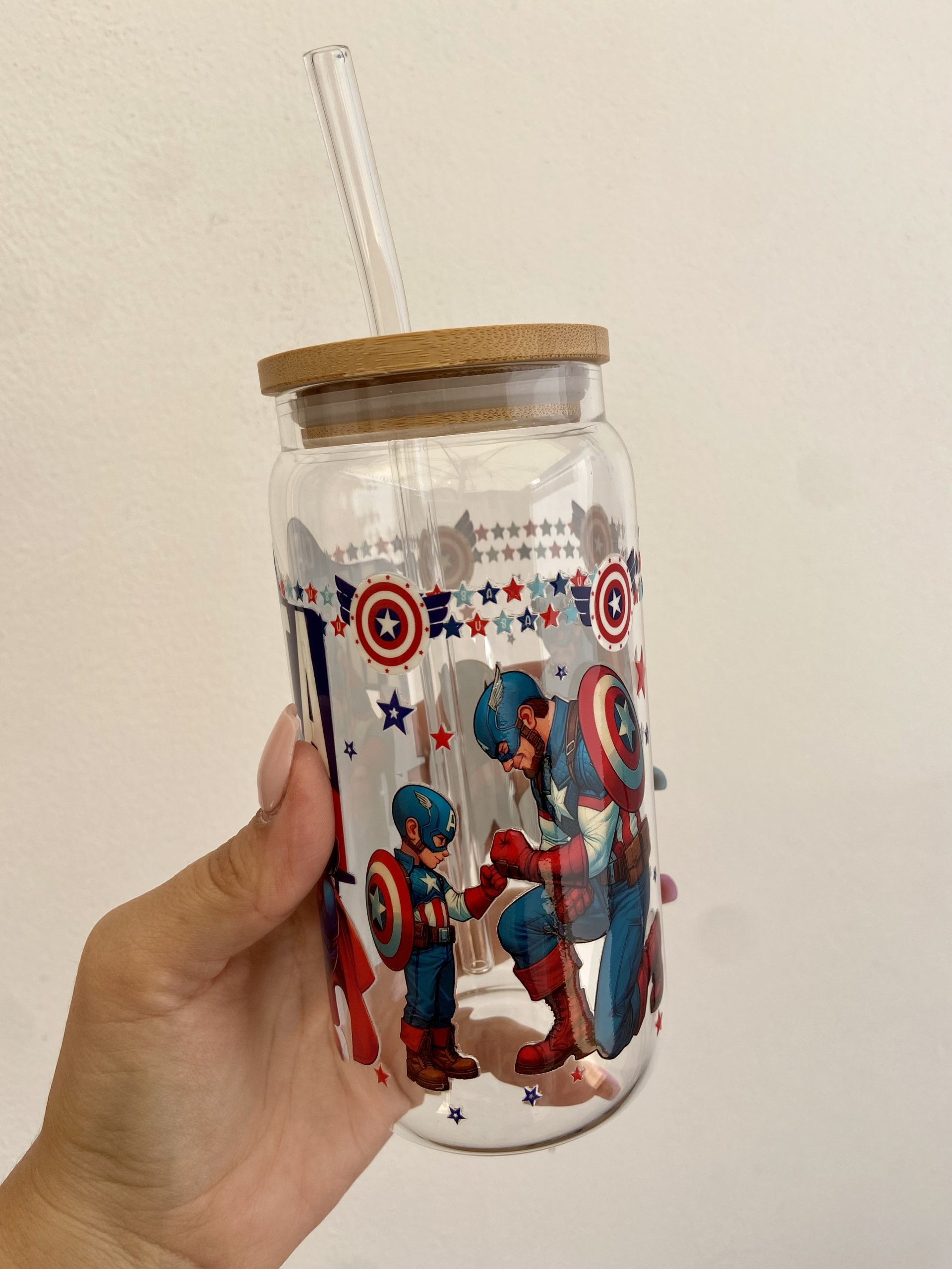 Taza de vidrio 550 ml CAPITÁN AMERICA - Imagen 2