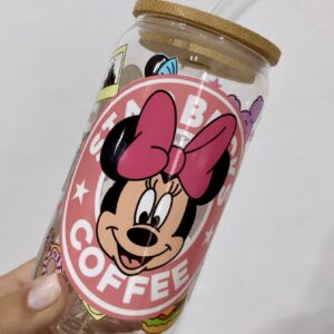 TAZA DE VIDRIO 550 ml Minnie Coffee