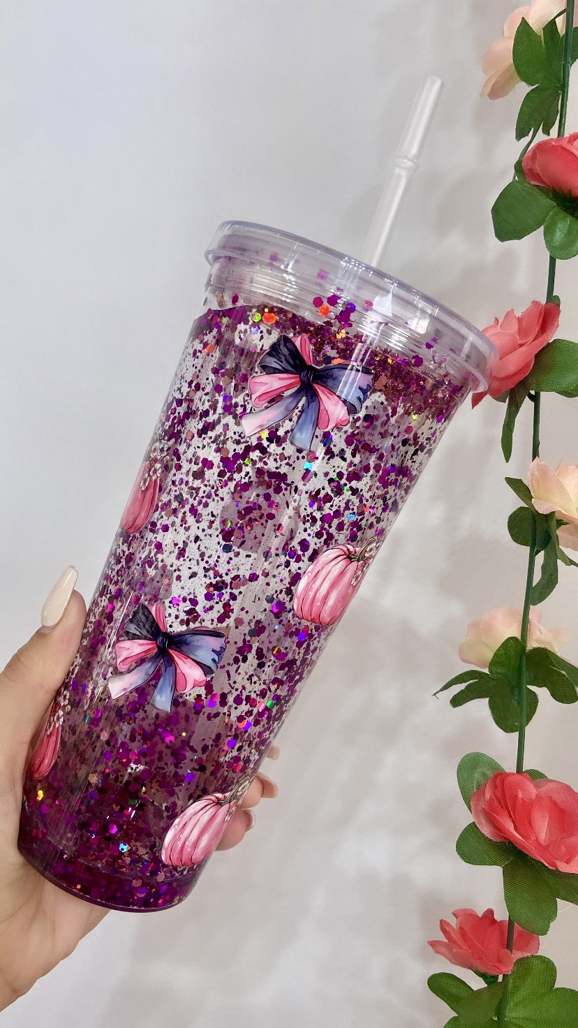 Taza con pajita 750 ml Personalizada Lazo hallowen