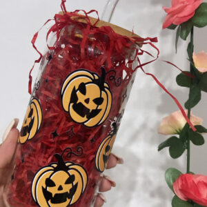 TAZA DE VIDRIO 550 ml CALABAZA 🎃