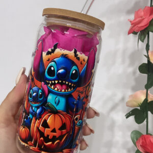 TAZA DE VIDRIO 550 ml Stich Hallowen