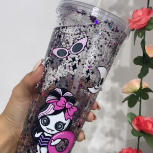 Taza con pajita 750 ml Personalizada Muñeca🎀