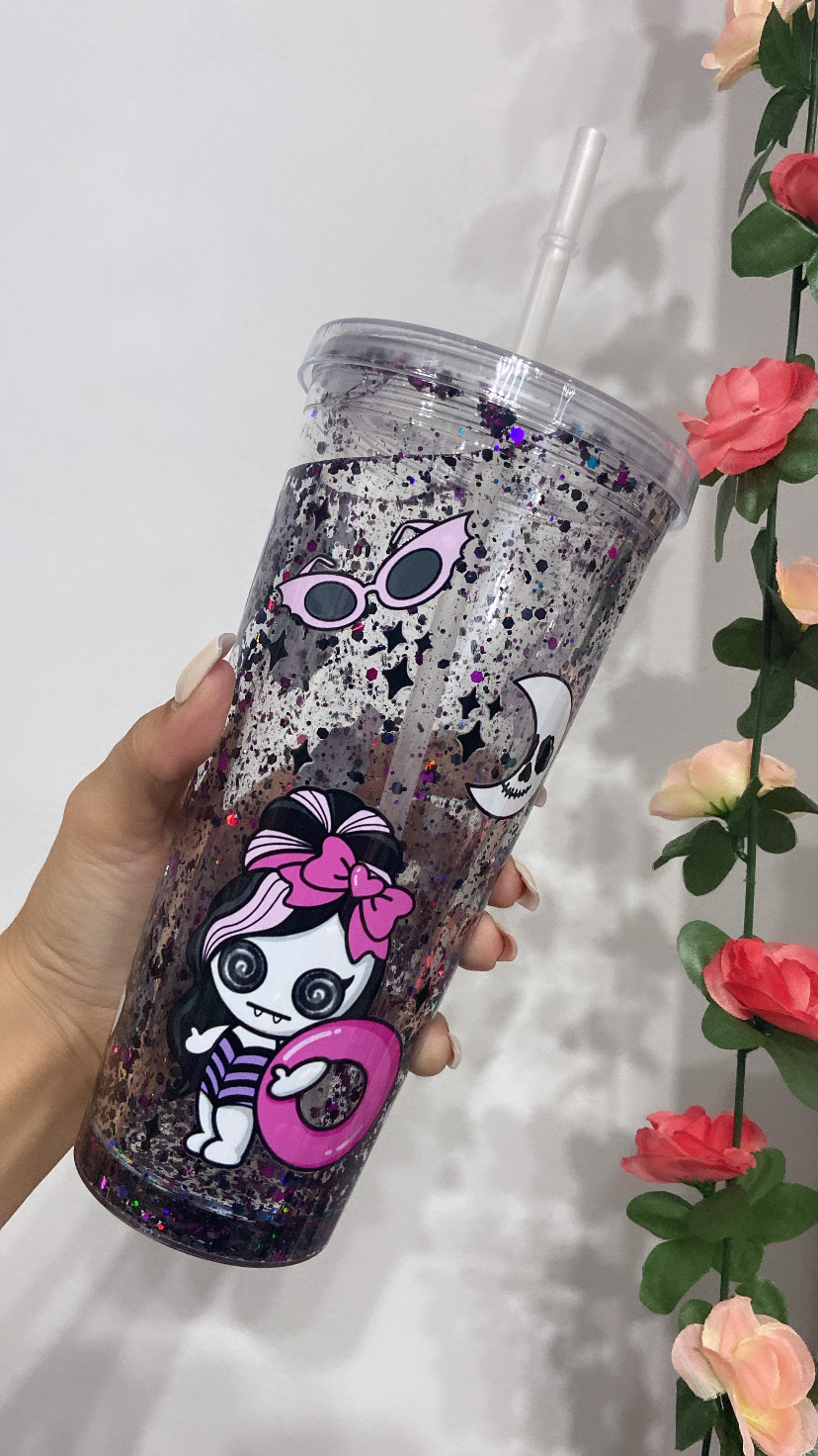 Taza con pajita 750 ml Personalizada Muñeca🎀