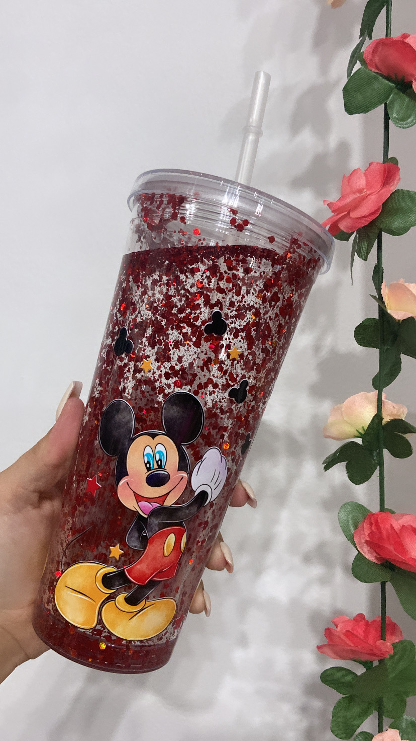 Taza con pajita 750 ml Personalizada Mickey