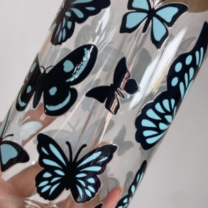 Alternative view of Taza de vidrio 550 ml Mariposa 🦋
