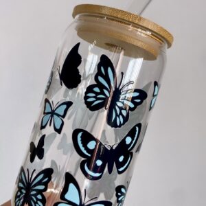 Taza de vidrio 550 ml Mariposa 🦋