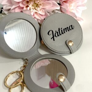 Espejo personalizado Nombre Gris