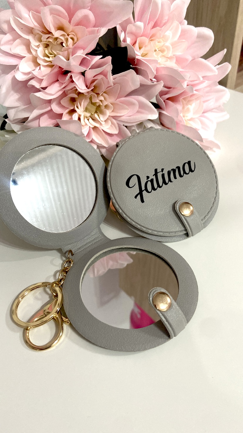 Espejo personalizado Nombre Gris