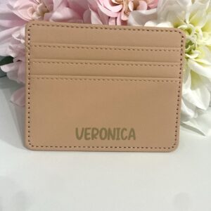 Monedero / Tarjetero polipiel caqui