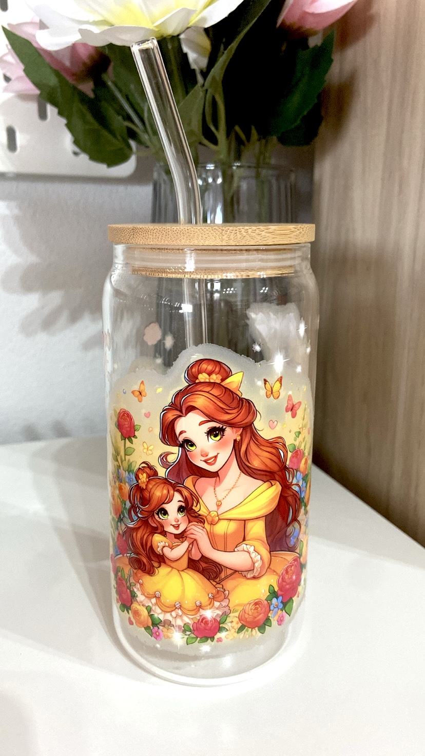 Taza de Vidrio 550 ml PRINCESA BELLA - Imagen 2