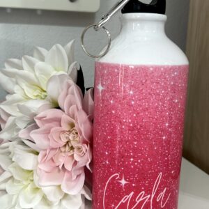 Botella 500 ml Aluminio Rosa Purpurina