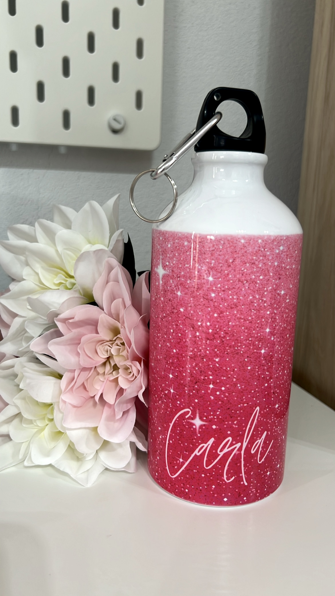 Botella 500 ml Aluminio Rosa Purpurina