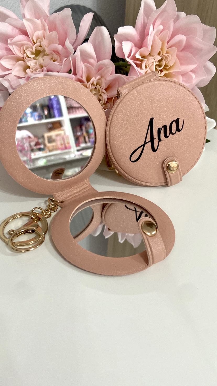 Espejo personalizado Nombre Rosa