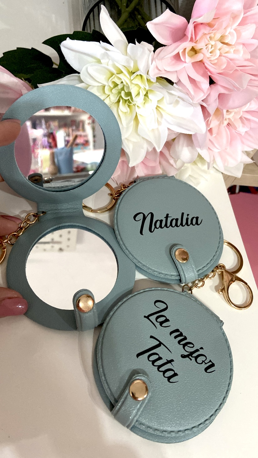 Espejo personalizado Nombre Azul