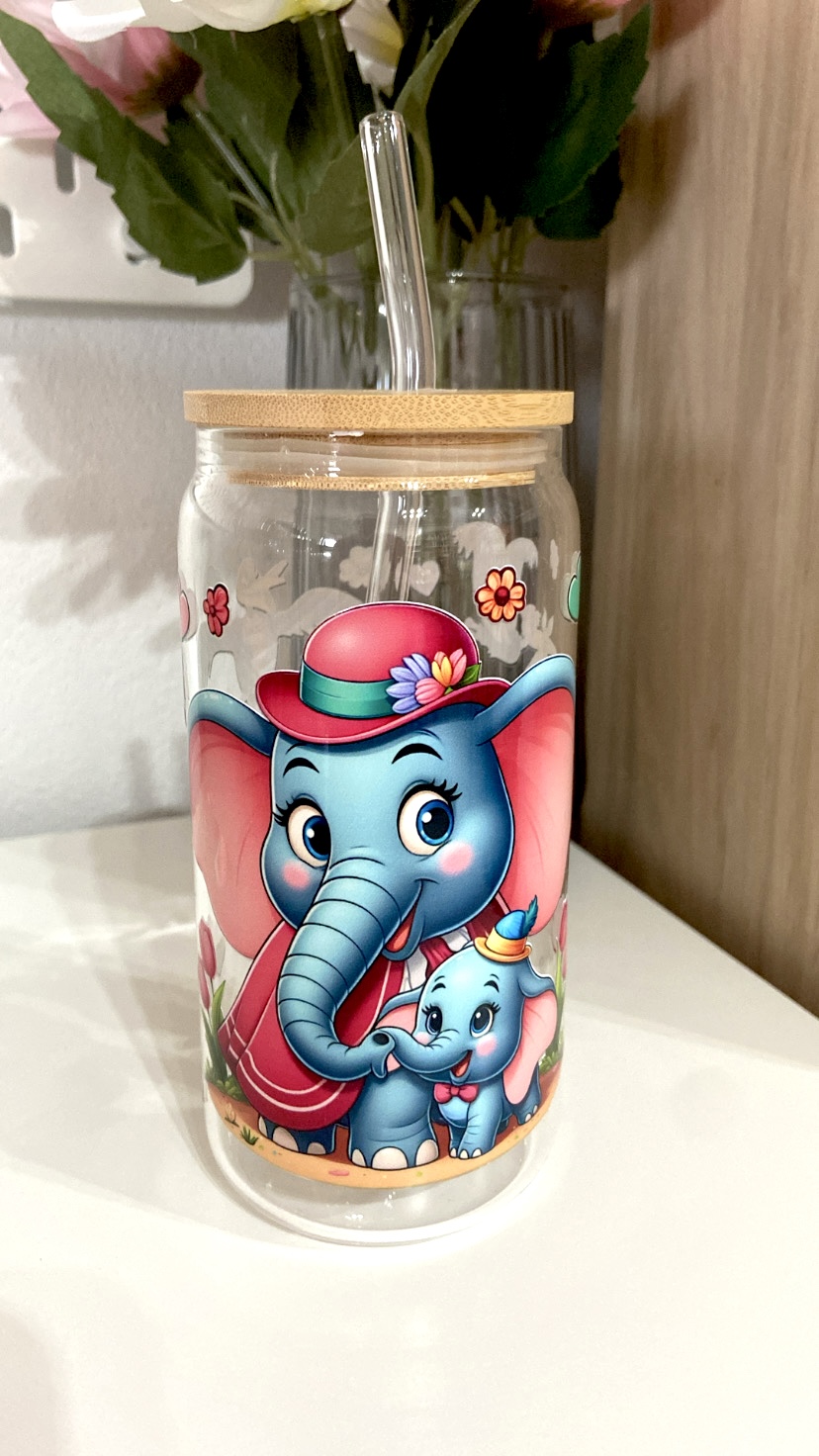 Taza de Vidrio 550 ml DUMBO Y SU MAMÁ - Imagen 2