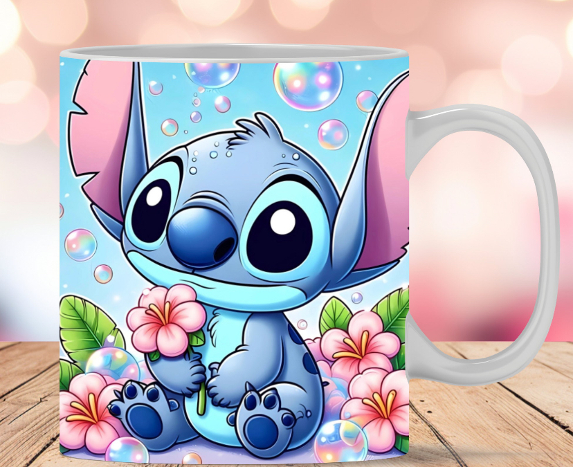 Taza de Stitch Flor