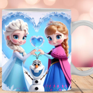 Taza Elsa,Anna y Olaf
