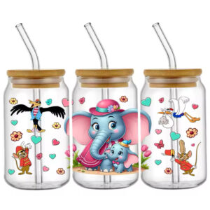 Taza de Vidrio 550 ml DUMBO Y SU MAMÁ