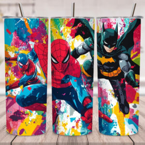 TUMBLER 600 ml SPIDERMAN Y BATMAN