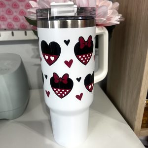 Alternative view of Vaso térmico de acero inoxidable de 1200 ml , con pajita y doble pared . Para bebidas calientes y frías MICKY MINIE