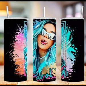 TUMBLER 600 ml KAROL G negro