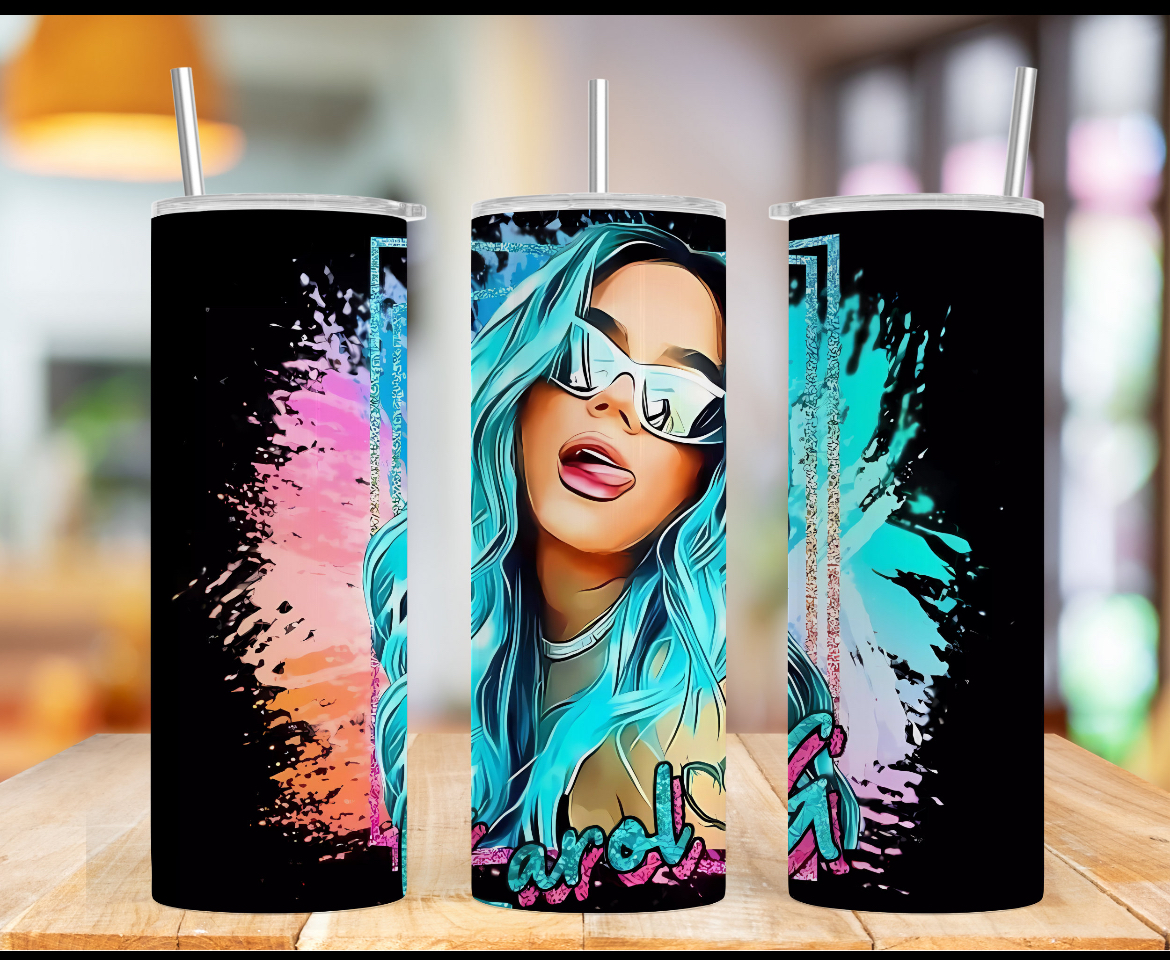 TUMBLER 600 ml KAROL G negro