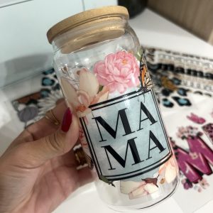 TAZA DE VIDRIO 550 ML MAMÁ MARIPOSA