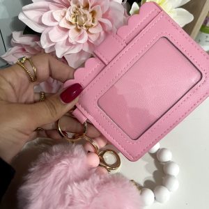 Alternative view of TARJETERO CON PULSERA Y LLAVERO CORAZÓN ROSA