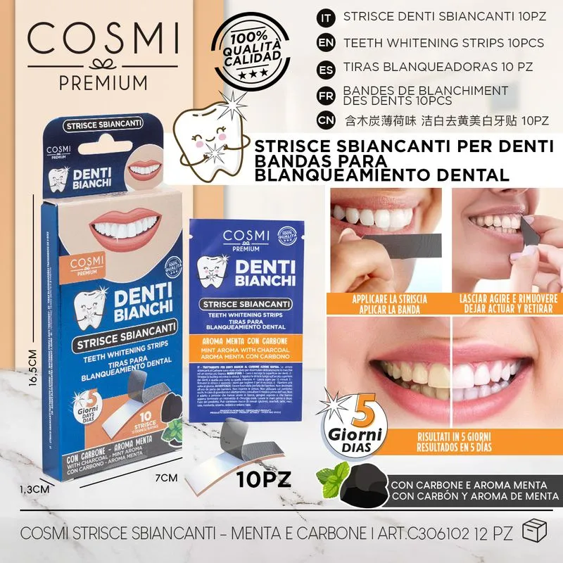 TIRAS BLANQUEADORAS DIENTE CARBON