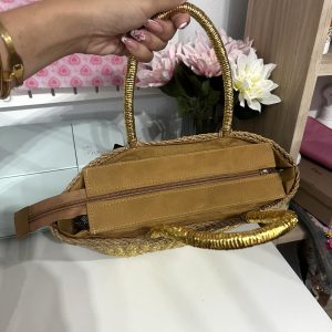 Alternative view of BOLSO CESTA RAFIA DORADO