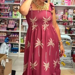 VESTIDO LARGO PALMERA ROSA ( DESDE 36 A TALLA 42)