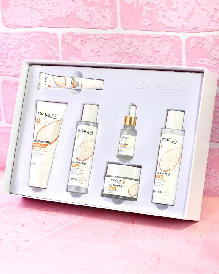 Set de cuidado de la piel de puré de arroz, caja hidratante, limpiador Facial, tóner, conjunto de productos para el cuidado de la piel - Imagen 2