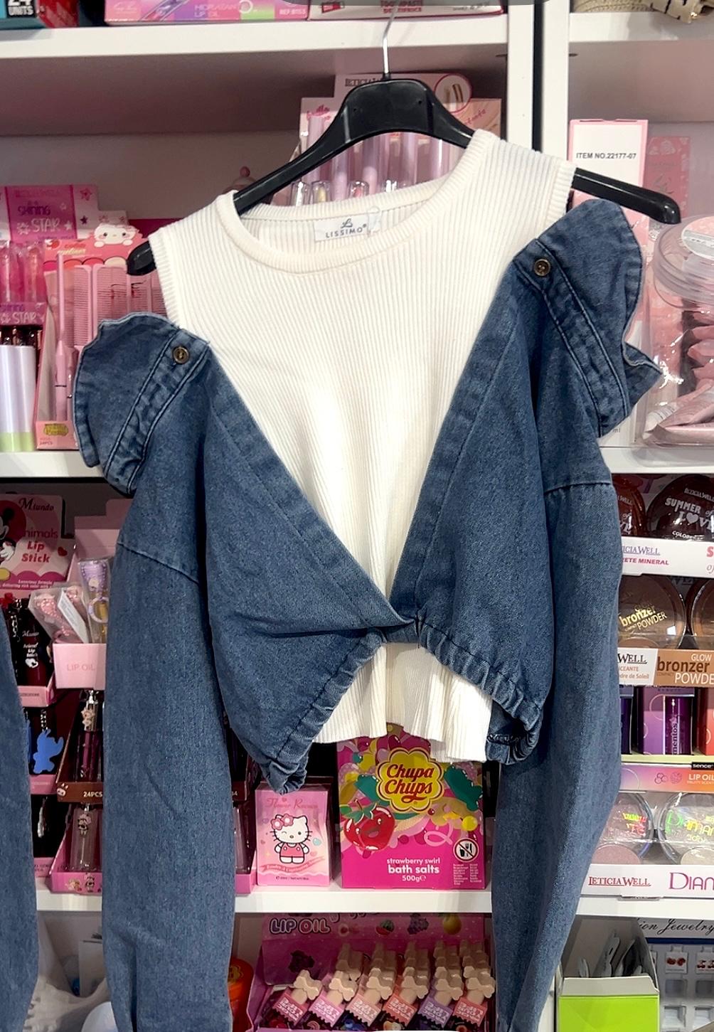 CHALECO PUNTO CON CHAQUETA BLANCA