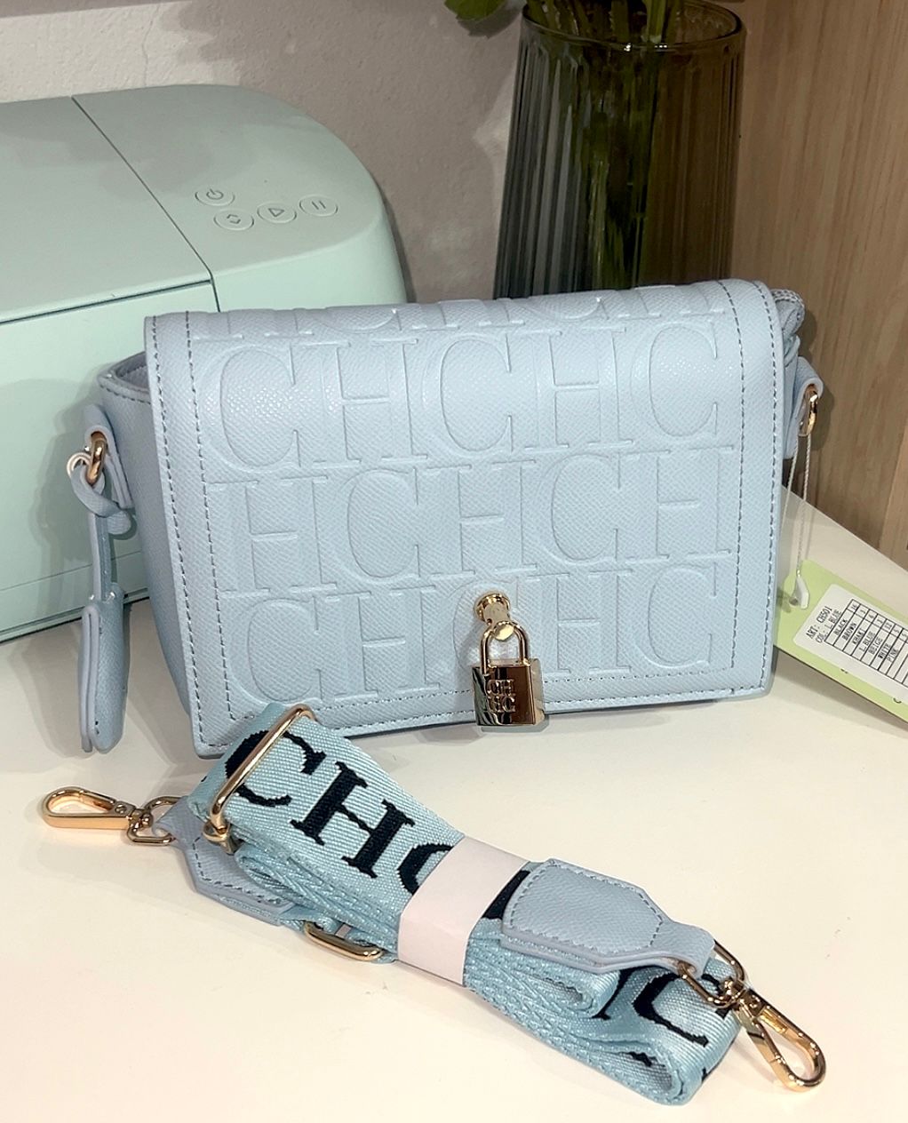 BANDOLERA CH CELESTE 13X22X8 CM