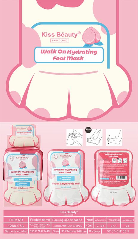 MASCARILLA PARA PIES MELOCOTON Y ACID HIALURONICO