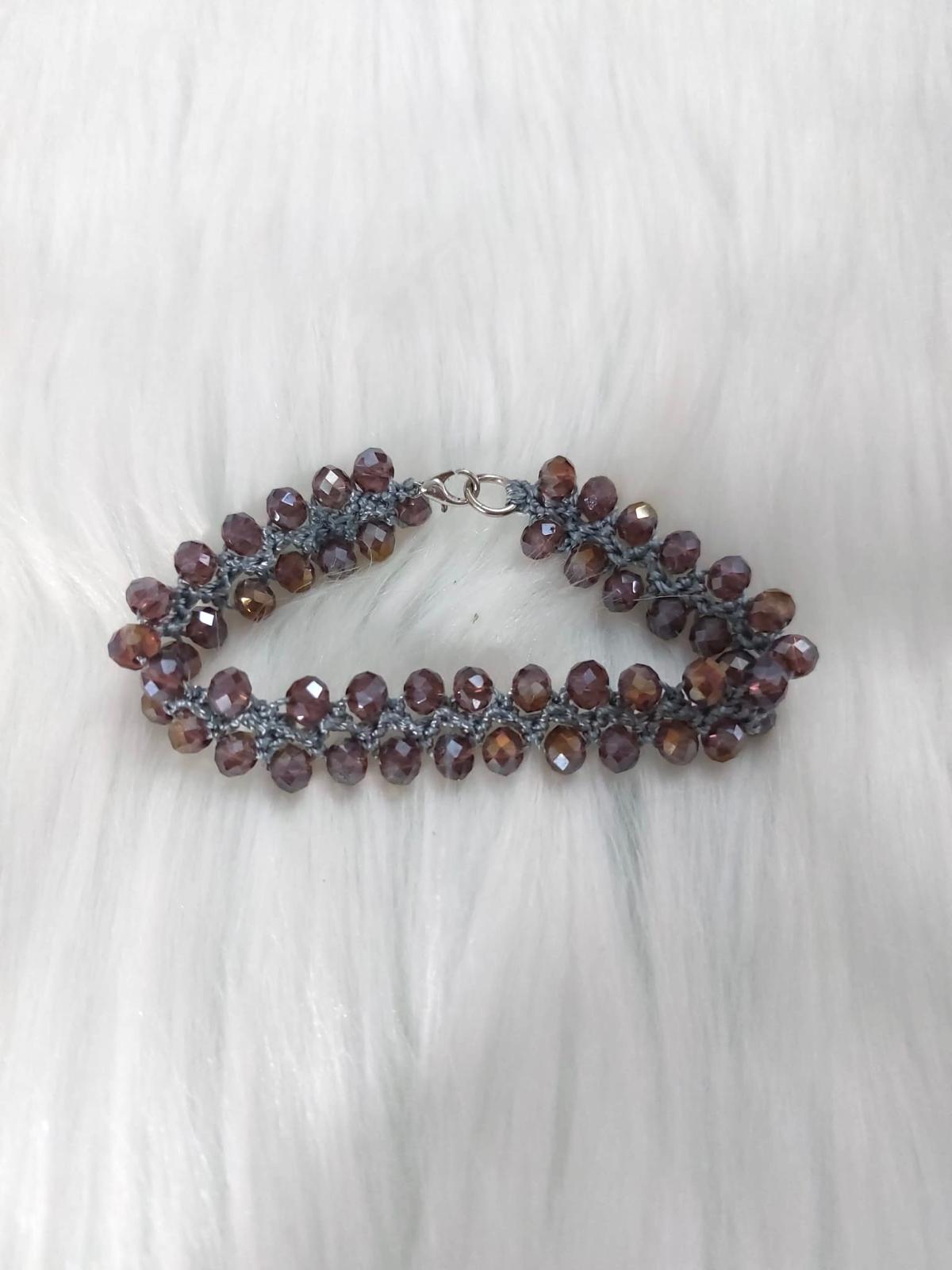 PULSERA DOBLE CROCHET GRIS