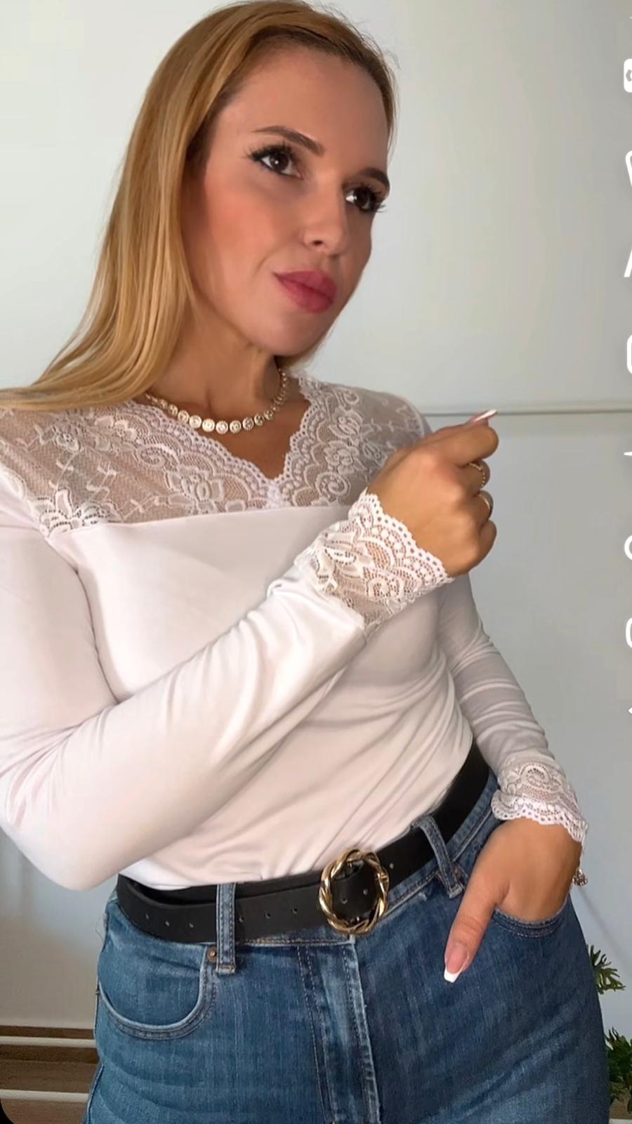 CAMISETA TERMICA CON ENCARJE VICTORIA TALLA 2XL/3XL BLANCA