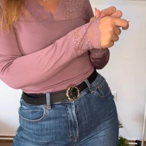 CAMISETA TERMICA CON ENCARJE VICTORIA TALLA 2XL/3XL MALVA