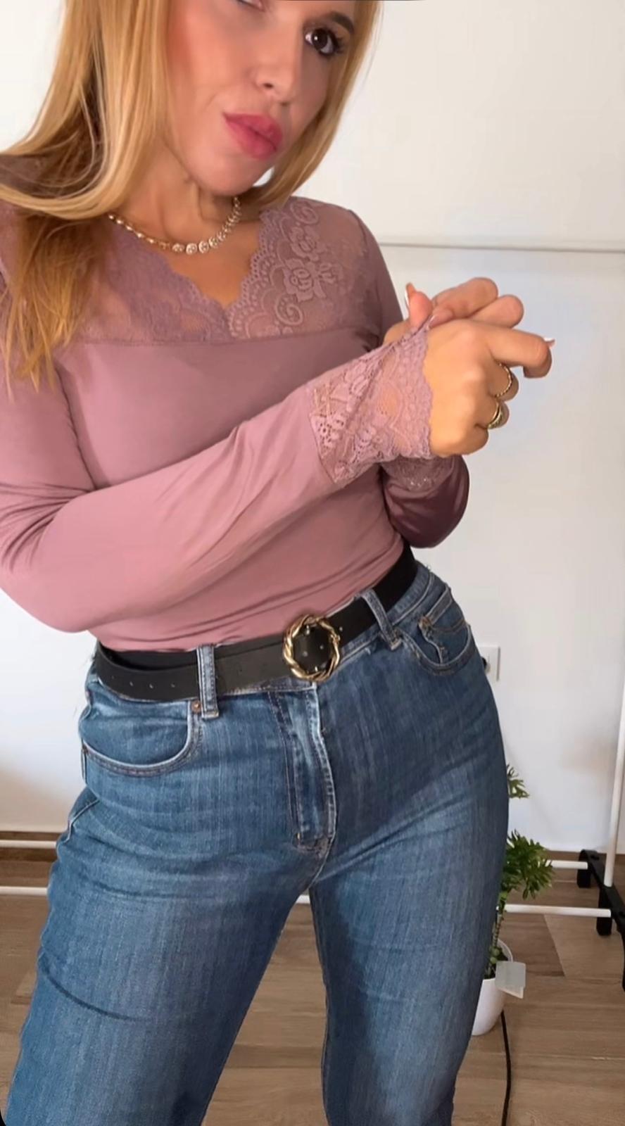 CAMISETA TERMICA CON ENCARJE VICTORIA TALLA 2XL/3XL MALVA