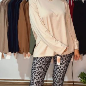 Alternative view of CAMISETA ZARA MANGA LARGA BEIG