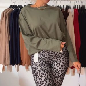 CAMISETA ZARA MANGA LARGA VERDE