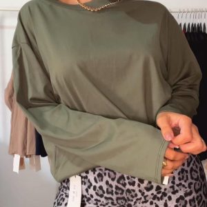 Alternative view of CAMISETA ZARA MANGA LARGA VERDE