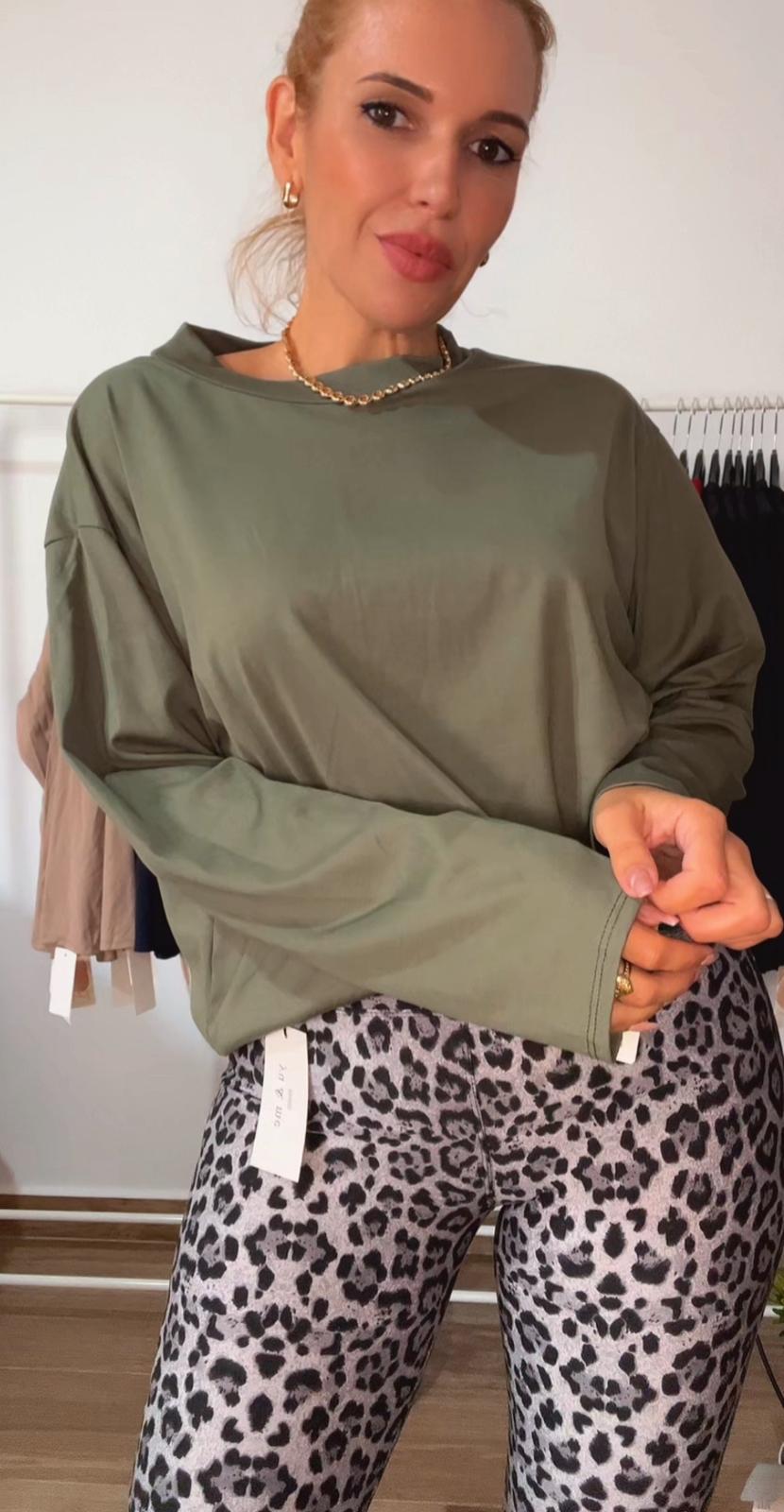 CAMISETA ZARA MANGA LARGA VERDE - Imagen 2