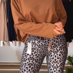 Alternative view of CAMISETA ZARA MANGA LARGA CAMEL