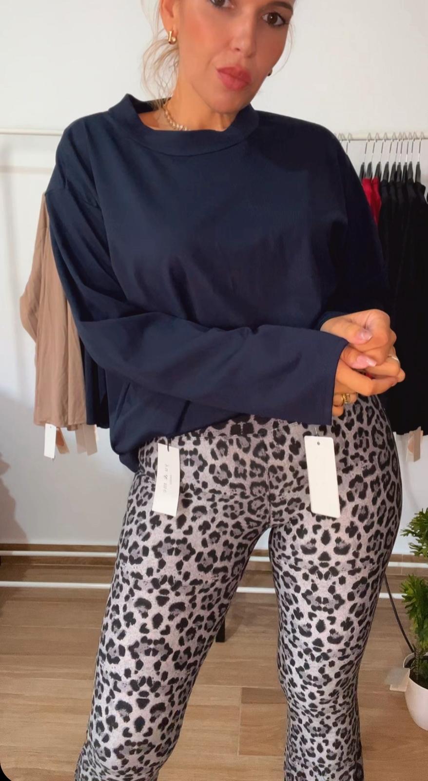 CAMISETA ZARA MANGA LARGA AZUL MARINO