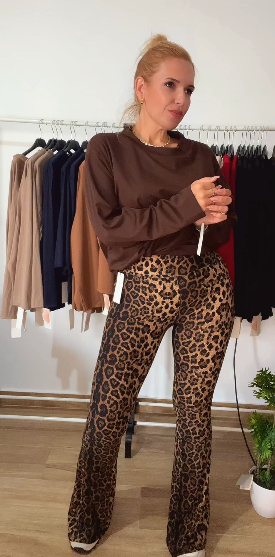 LEGUINS CAMPANA PRINT MARRÓN TALLA M/L