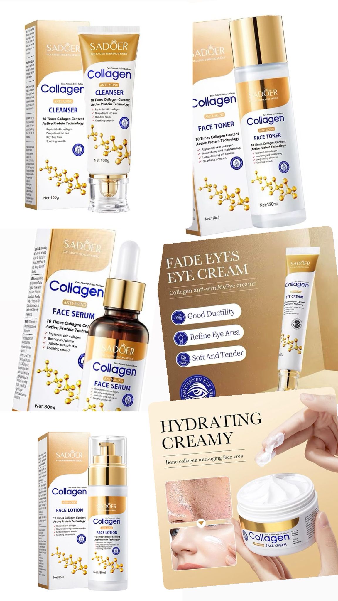 SADOER PACK DE 6 PRODUCTOS RUTINA FACIAL