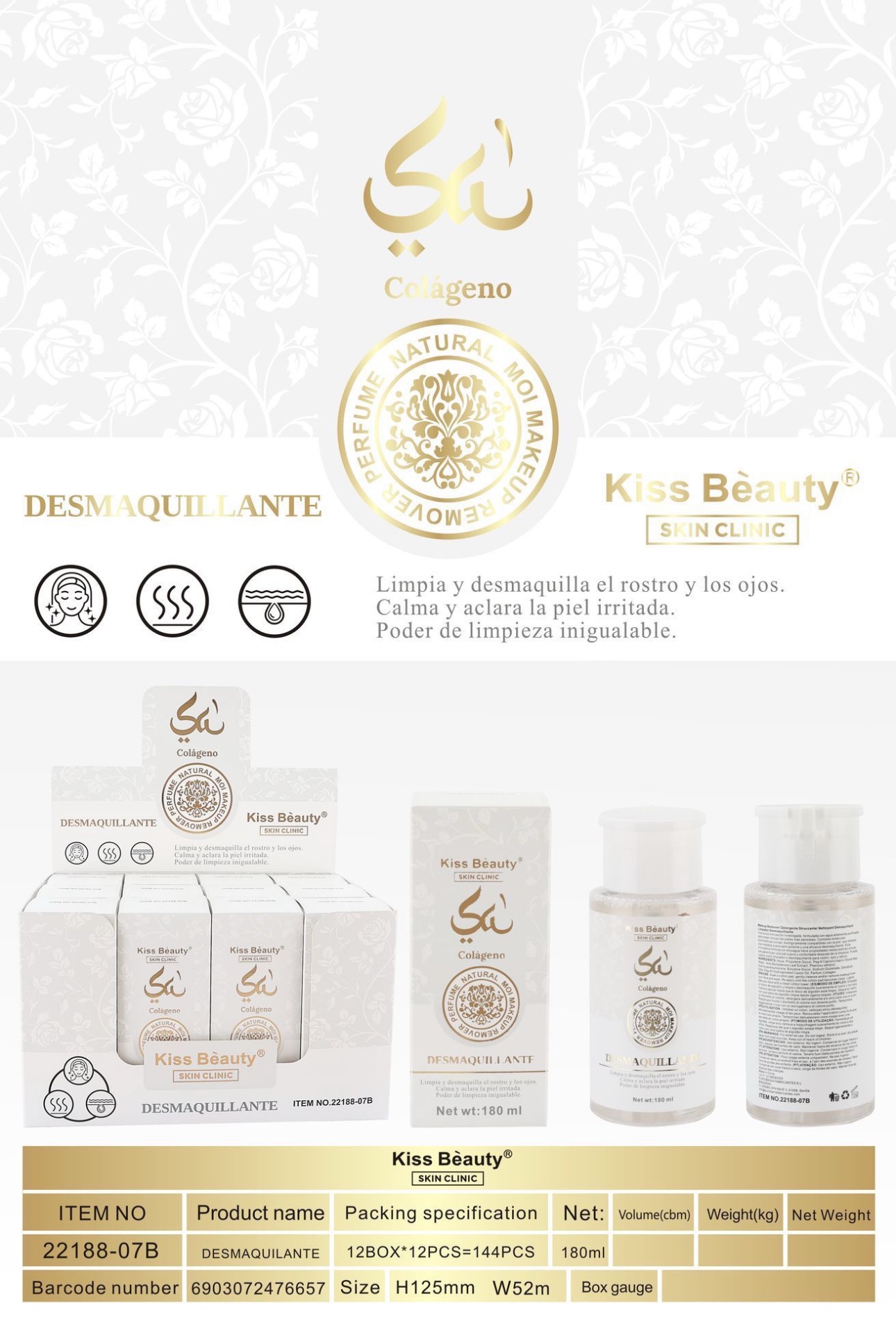 DESMAQUILLANTE YARA MOI CON COLÁGENO